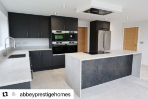 @abbeyprestigehomes Faber Ceiling Hood Heaven Glass 2.0 in Stainless Steel