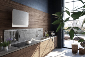 Faber Talika Cross Titanium Wall Hood Lifestyle Room Shot