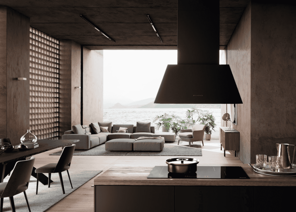 An island hood by Faber Cooker Hoods