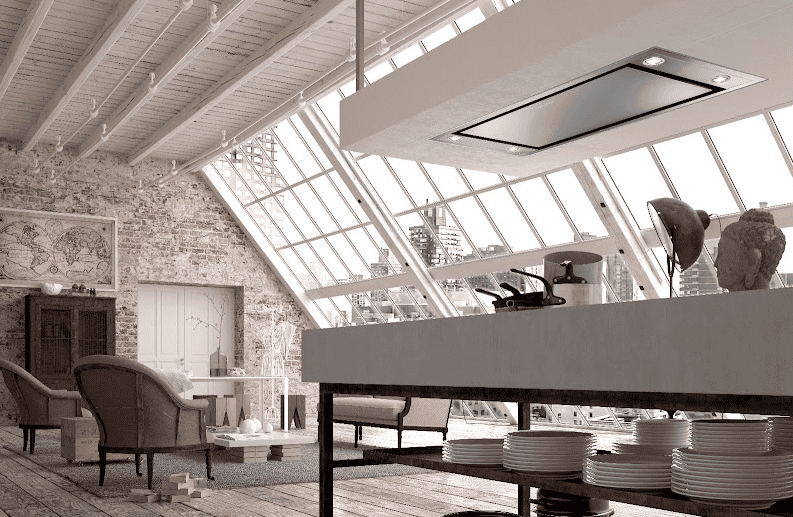 A Faber cooker hood ceiling kitchen extractor